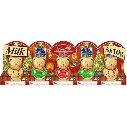 Уцінка. Шоколадні ведмедики Lindt Teddy Mini Perforated 50 г (5 шт. х 10 г)