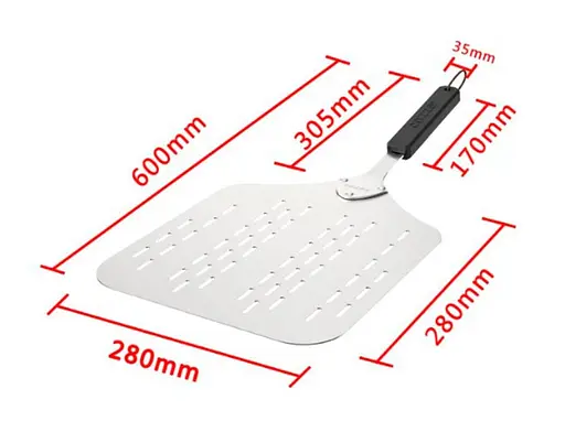 Лопата для пиццы Cozze перфорированная алюминиевая 60 см (90379) - фото 2