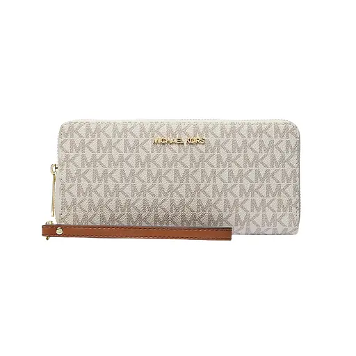 Жіночий гаманець MICHAEL KORS (великий, бежевий з логотипом)