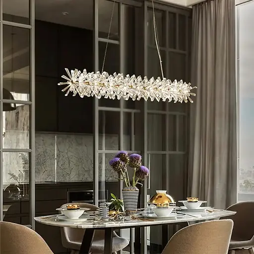 Удлиненная дизайнерская люстра с кристаллами Line.F NO 4-1000L - фото 1