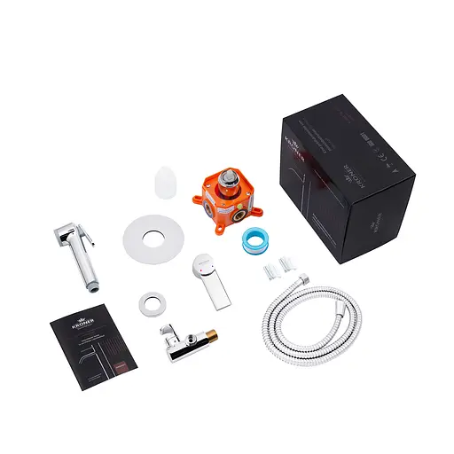 Набір гігієнічного душу прихованого монтажу Kroner KRP Basis - C080SB CV024298, Хром - фото 9