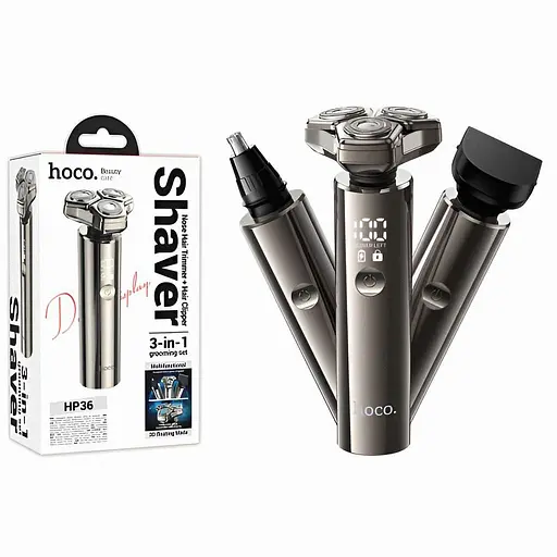 Електробритва Hoco HP36 3-в-1 з тримером, насадками для стрижки та гоління - фото 3
