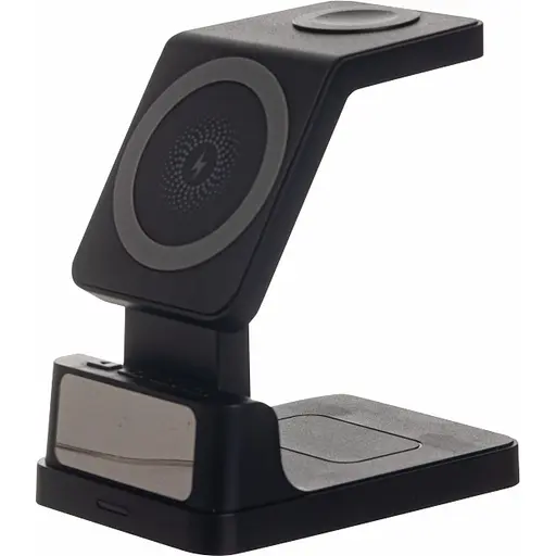 Беспроводное зарядное устройство для TheGeneral FlashCharge 15W с часами черное (40051219-01)