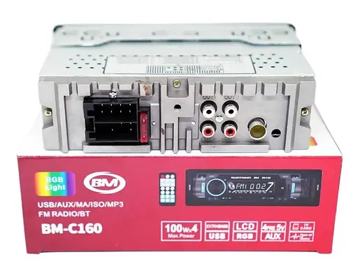 Автомобільний мультимедійний ресивер 1DIN з Bluetooth і RGB-підсвіткою, магнітола з підтримкою USB, TF/microSD і AUX, MP3 - фото 6