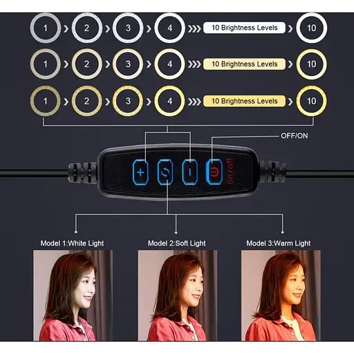 Кільцева USB LED лампа Puluz PKT3061B 11.8"+ штатив 1.65 м - фото 3