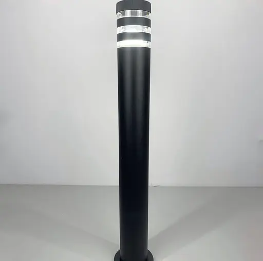 Стильний вуличний ліхтар в чорному корпусі | Line F | Арт. 8021 80CM BK (стовп) - фото 9