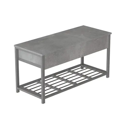 Банкетка з ящиком Ferrum-decor Дрейк 2 550x1200x400 метал Сірий ДСП Бетон 16 мм (FRD-103086)