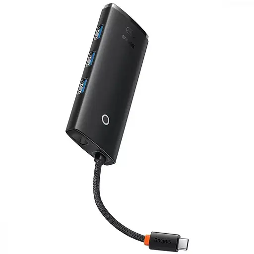 Переходник HUB Baseus Lite Series 5in1 (Type-C to HDMI + 3xUSB 3.0 + PD) (WKQX04) Черный - фото 2
