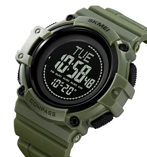 Годинник чоловічий спортивний Skmei 2233 compass з компасом (Зелений) - фото 2