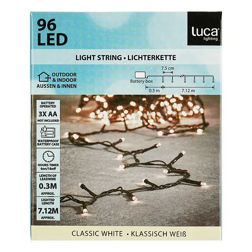 Гірлянда електрична Luca lighting 96 LED ламп 7.12 м білий (985776)