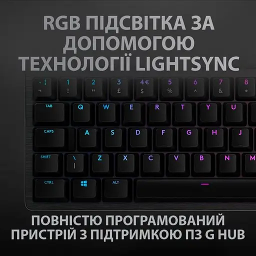 Клавиатура Logitech G512 Carbon Lightsync RGB Mechanical с переключателями GX Brown, черная (920-009352) - фото 7