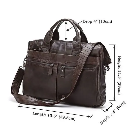 Чоловіча шкіряна сумка Vintage 39,5х29х9 см sum0012453 - фото 3