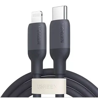 Кабель Ugreen US387 USB-C to Lightning Silicone Cable 1 м (чорний) (20304)