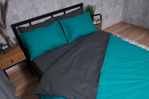 Пододеяльник Moon&Star Бязь Gold Люкс Gray Green King Size 220x240 см - фото 4