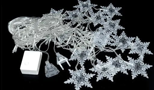 Гирлянда штора Арка 2.8х1.2м (снежинки) 152 Led Мульти - фото 2