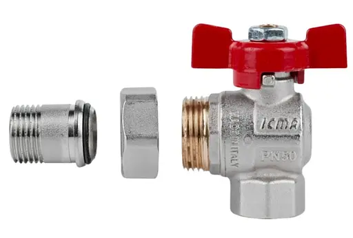 Кран кульовий Icma FAR. ROSSA 1/2" кутовий №361 (87361AD11) - фото 3
