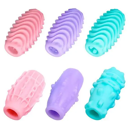 Яйце-мастурбатор текстуроване двостороннє силікон чоловічий аксесуар компактний рожевий - фото 4