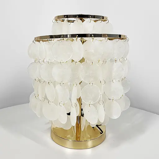 Золота настільна лампа ATHELIA із перламутровими пластинами | Арт. T 1537 GD | Line F - фото 4