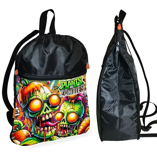 Рюкзак-мішок для взуття, спортивної форми Рослини Проти Зомбі дитяча сумка для змінки з розширювачем (01371)