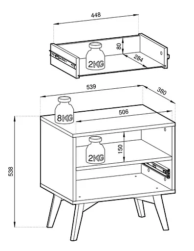Тумба прикроватная Perfect Home Форест / Forest S54 с 1 ящиком Беж песочный/пихта сканди (PFH-091486) - фото 3