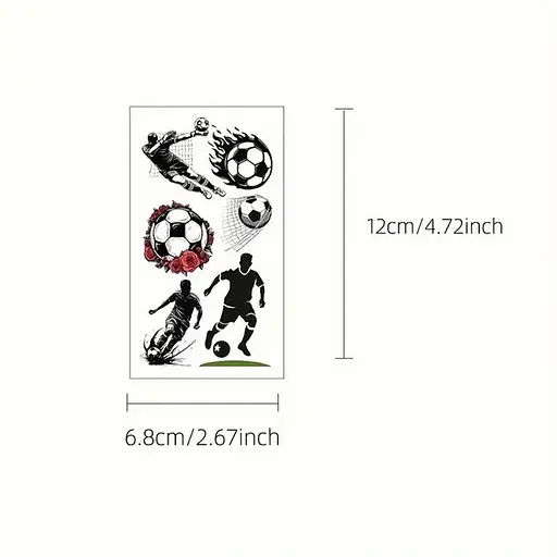 Набор детских временных тату Футбол №1 football-tattoo-mini-set- 10 штук по 12*7 см - фото 5