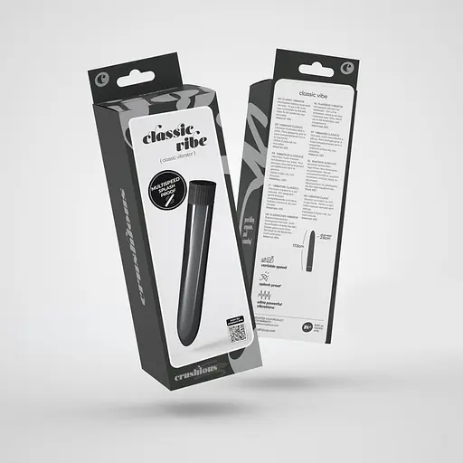 Вібратор Crushious Classic Vibe 17.5 см (чорний) - фото 7