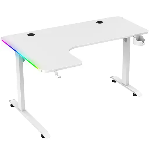 Геймерский компьютерный стол GT Racer T-1217 (160x60-100x73) White - фото 1