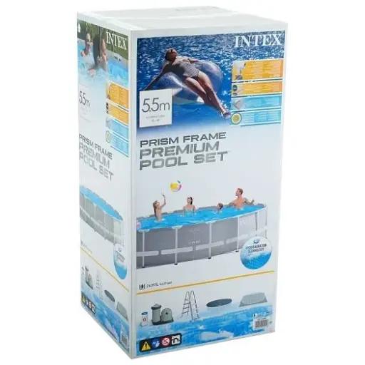 Басейн каркасний Intex 26732 NP круглий 549x122 см об'єм 24311 л зі сходами тентом та підстилкою - фото 5