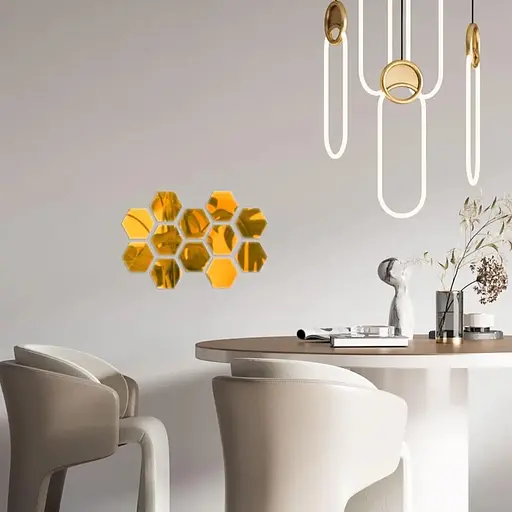 Дзеркальний декор Wall Sticker SW-00002515 акриловий самоклеючий 80х70 мм 12 шт. золото - фото 5