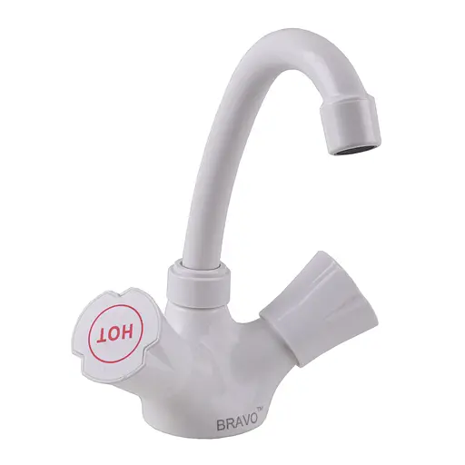 Змішувач для умивальника Bravo B2-00-401 термостійкий ABS пластик білий - фото 1