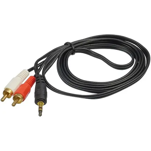 Мультимедийный кабель TRS Jack 3.5 to 2RCA 1.5 м черный - фото 1