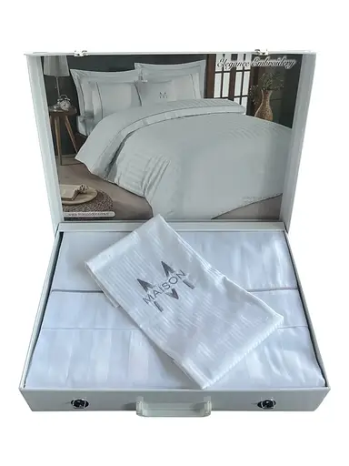 Постільна білизна Elegance White Сатин Преміум Maison D'or pbe0051924 - фото 2