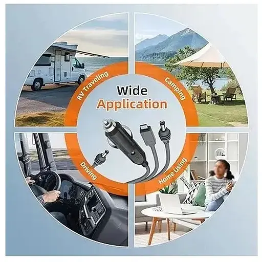 Кабель живлення для Starlink Mini DC + Type-C + автомобільний прикурювач 5 м (18799) - фото 6