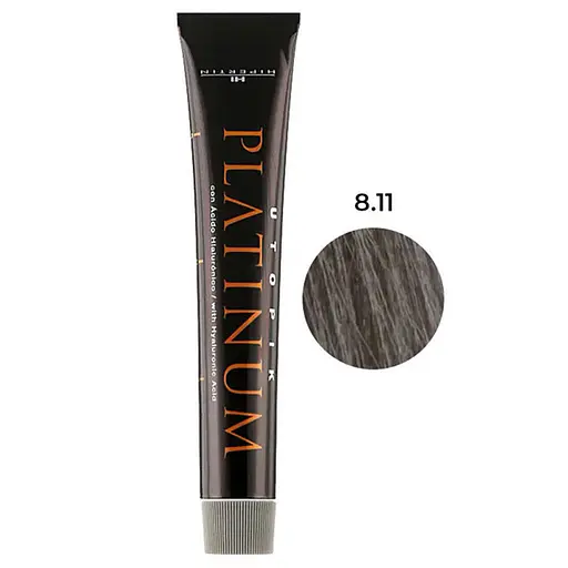 Професійна стійка крем-фарба для волосся Hipertin Platinum 8.11 світлий попелястий блонд 60 мл - фото 1