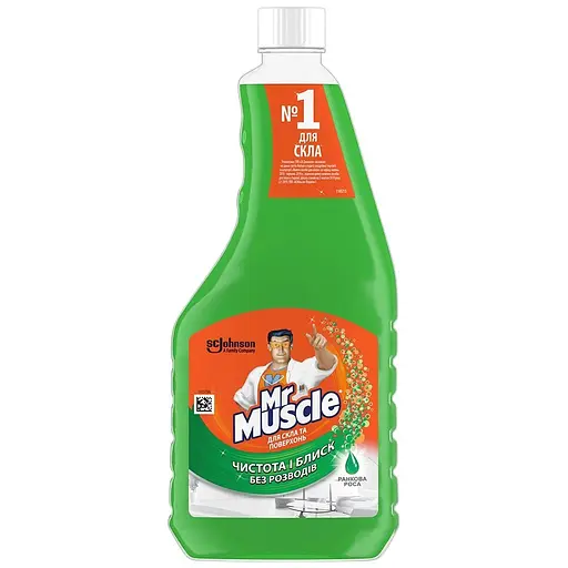 Уценка. Средство для мытья стекол Mr Muscle Утренняя роса с нашатырным спиртом сменный блок 500 мл