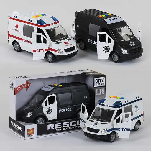 Машина WY 590 А/ WY 590 В/ 590 С инерция, световые и звуковые эффекты, в коробке (6974060112949) МИКС - фото 1