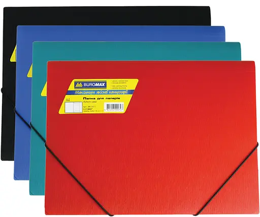 Папка на резинках А4, BM.3911-99 JOBMAX, матовый непрозрачный пластик (4823078952844) Зелёный - фото 1