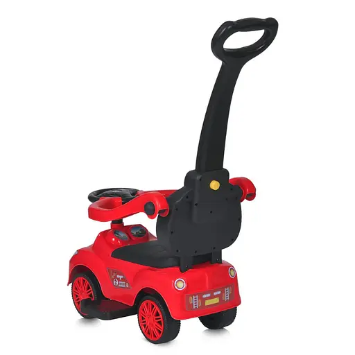 Дитяча каталка-толокар M 5763L-3 червоний, з батьківською ручкою - фото 2