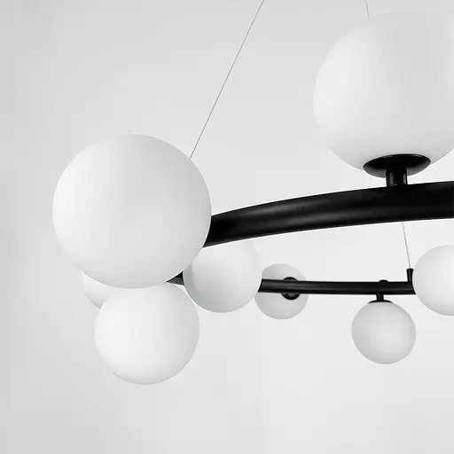 Люстра подвесная кольцевая Levistella на 15 белых плафонов Ст. SG 48/15 BK+WT | Line F - фото 3