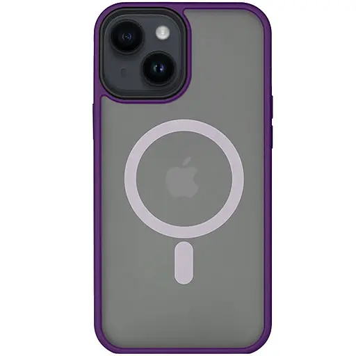 Чохол Epik TPU+PC Metal Buttons with MagSafe для Apple iPhone 14, 6.1 Темно-фіолетовий