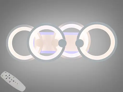 ЛЕД люстра кільця з пультом, дімером, підсвічуванням, 65W, біла - фото 1