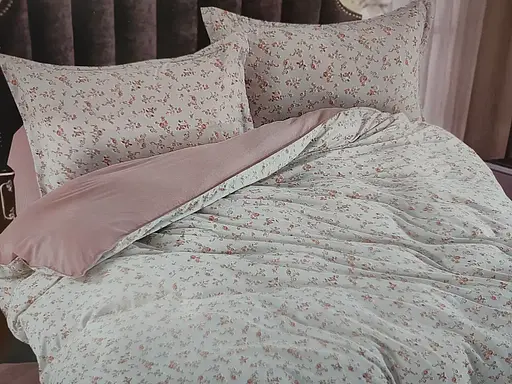 Постельное белье сатин Laura-Grand 24 евро комплект цветочный принт - фото 1