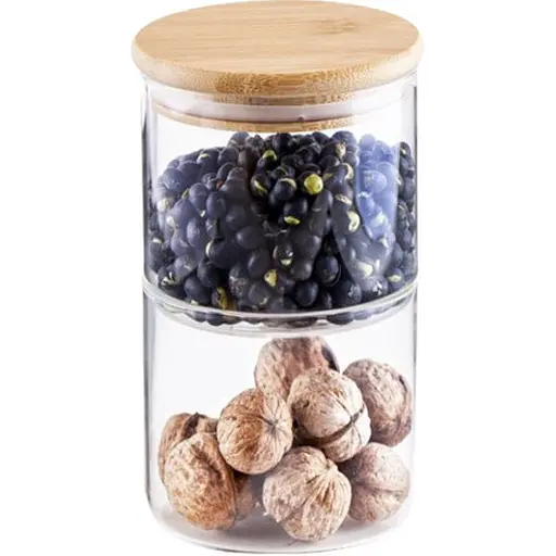 Набір банок Viva Tower скляних з бамбуковими кришками 2х500 мл (BR1008/2)