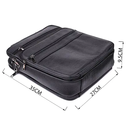 Сумка чоловіча з ручкою для перенесення в руці з натуральної шкіри Vintage 27х35х9,5 см sum0027495 - фото 3