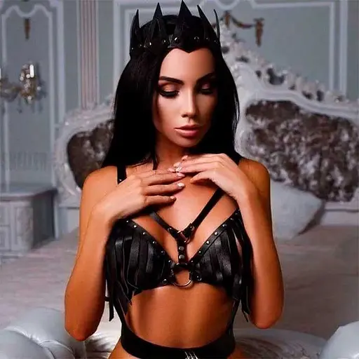 Кожаный лиф Angels Passion One size Черный K000872 - фото 3