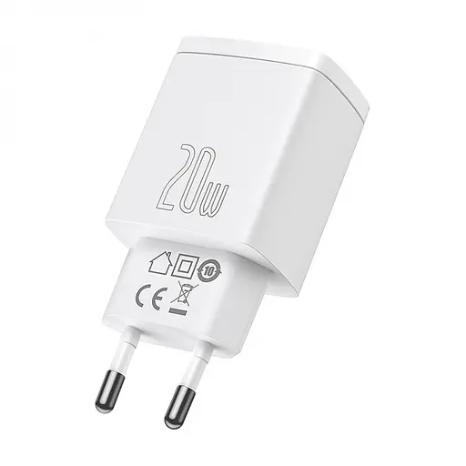 Зарядное устройство для Baseus Compact Quick Charger USB+Type-C 20W Белый (CCXJ-B02) - фото 3