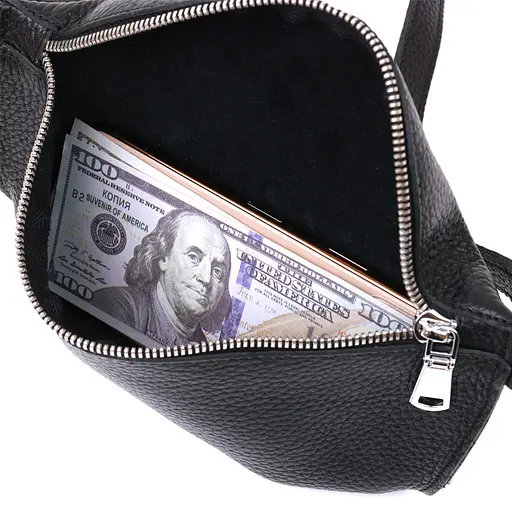 Шкіряна жіноча сумка бананка Shvigel 22х13.5х6 см sum0020201 - фото 4