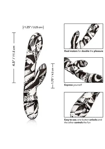 Вібратор-кролик CalExotics Hype Dual Wand 20 см (мульті) - фото 8