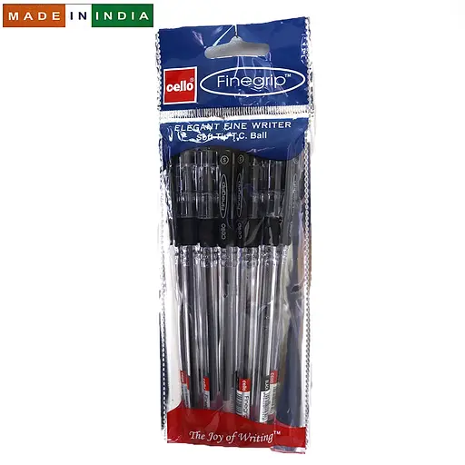 Ручка Cello Original Finegrip, черная, 0.7 мм, 5 шт.