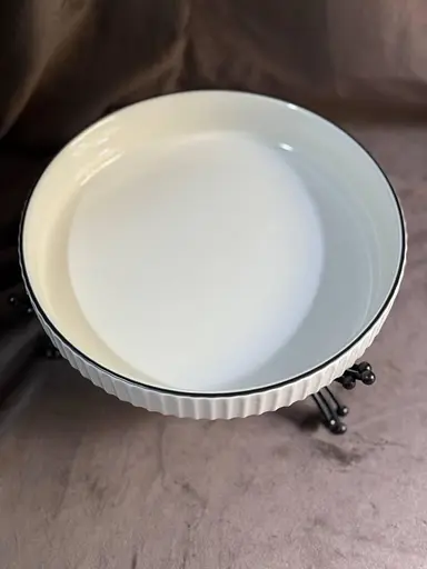 Сервировочное блюдо 1571B из керамики на металлической подставке 22,5см - фото 6